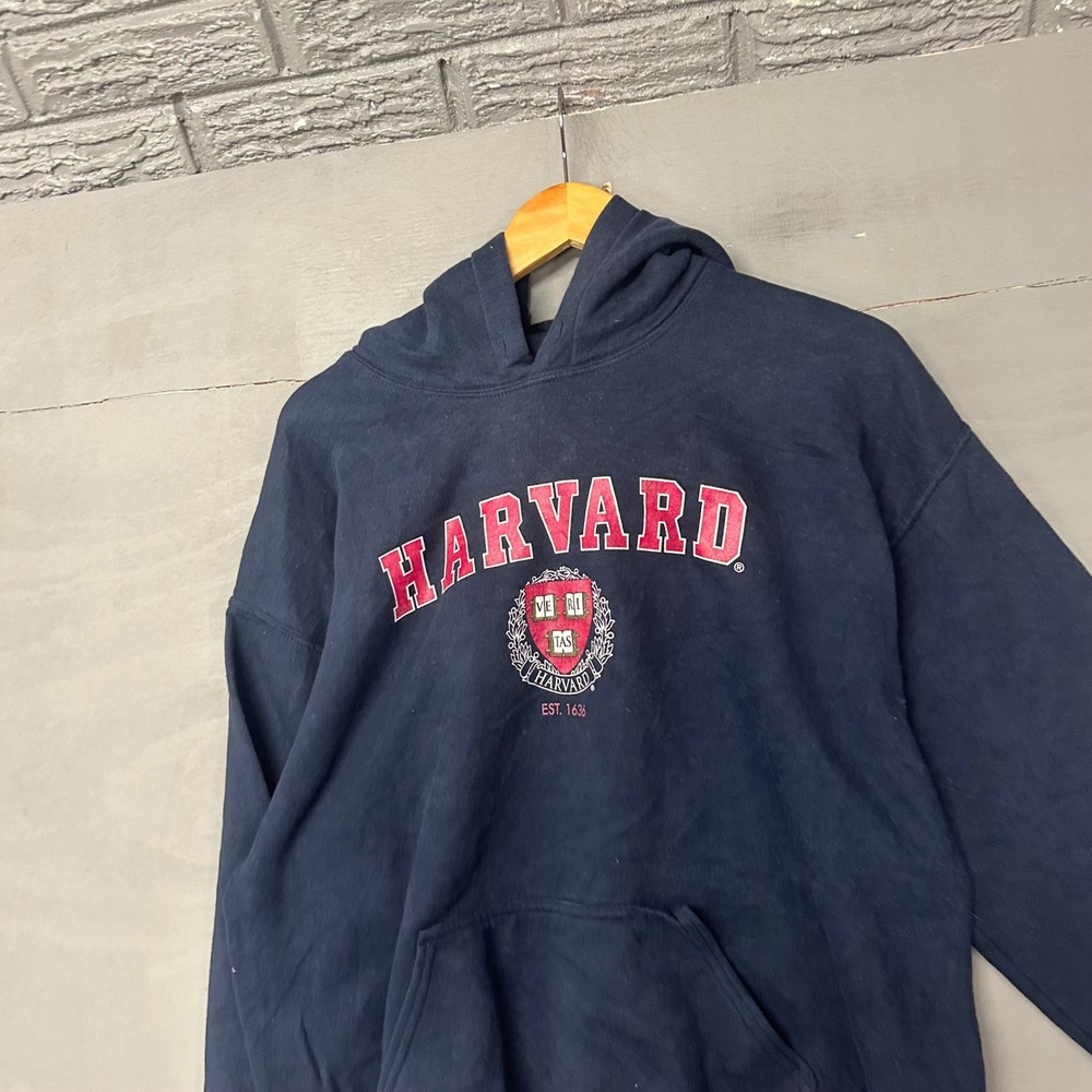 Harvard University Navy Blue Pullover Hoodie‎ Sweatshirt Collegiate Crest Logo